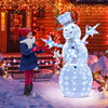 5 ft pre-lit Christmas snowman with stars, featuring 140 LED lights, top hat, and scarf, perfect for indoor or outdoor.