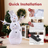 5 ft pre-lit Christmas snowman with stars, featuring 140 LED lights and a stable round metal base for indoor or outdoor.