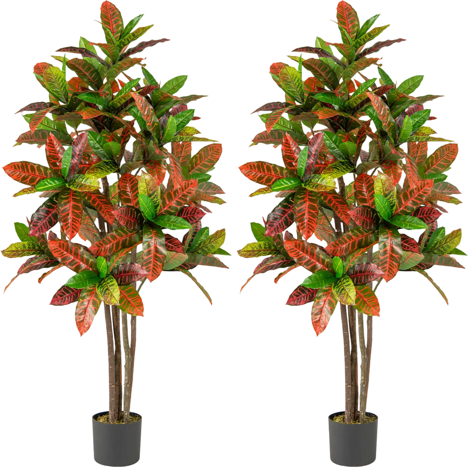 Costway 5' Tall Artificial Croton Plant Gradient Leaves Nursery Pot 284196753 New