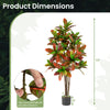 5 FT tall artificial croton plant with gradient leaves in a nursery pot, perfect for home or office decoration.