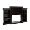 Media console with electric fireplace, featuring 6 shelves and modern design, perfect for living rooms or dining areas.