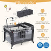 5 in 1 Portable Baby Pack and Play in black features a changing table, bassinet, and playpen for versatile use.