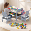 5-in-1 toddler table set with reversible chalkboard and whiteboard, featuring bear-shaped chairs for creative play.