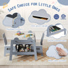 5-in-1 toddler table with reversible chalkboard and whiteboard, featuring rounded corners and sturdy support bars for.