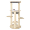 5-level wooden cat tree featuring a padded perch and non-woven hammock for secure and comfortable lounging.