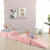 5-Piece Climb and Crawl Playset with Ball Pit for Kids-Pink - Gallery View 1 of 10