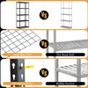 5-tier metal shelving unit with adjustable shelves, anti-slip foot pads, and anti-tipping device for garage storage.