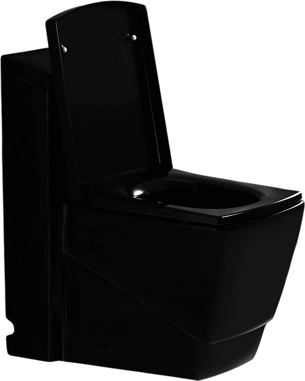 WOODBRIDGE Modern Square Design One Piece Dual Flush 1.28 GP Toilet, Chair Height with Soft Closing Seat, B0921, Black