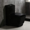 WOODBRIDGE Modern Square Design One Piece Dual Flush 1.28 GP Toilet, Chair Height with Soft Closing Seat, B0921, Black