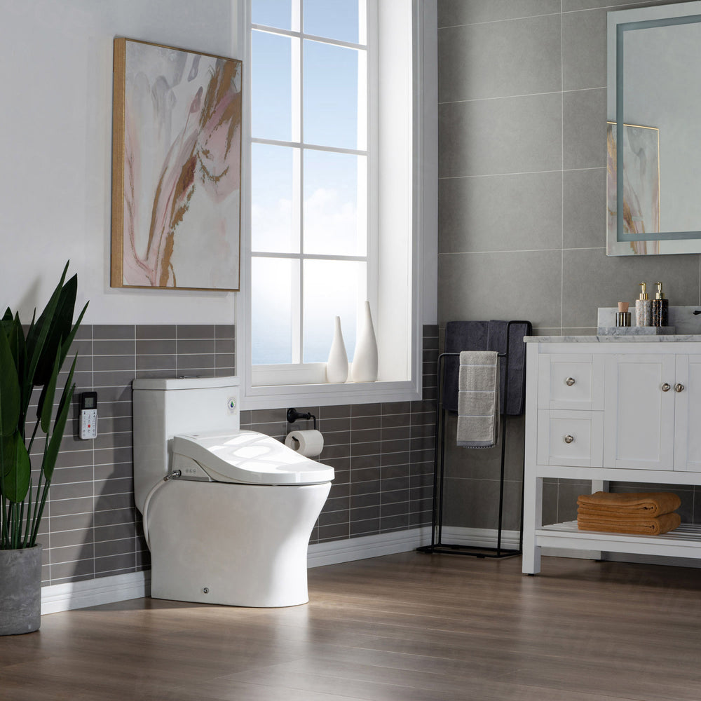 WOODBRIDGE T-0022 Luxury Toilet 1.28 GPF Elongated One Piece with Advanced Bidet Seat New