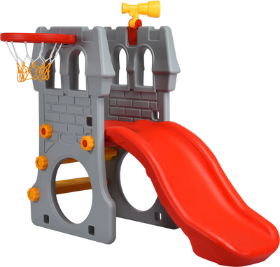 Costway 5-in-1 Toddler Climber Slide Playset w/ Basketball Hoop Telescope 69875123 New