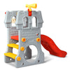 Toddler climber slide playset with basketball hoop, telescope, and non-slip ladder for indoor or outdoor fun.