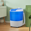 Portable semi-auto washing machine with a 5.5 lbs capacity, clear lid, and compact design for small spaces like dorms.