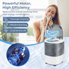 Portable mini washing machine in gray with a clear lid, ideal for daily laundry needs and easy transportation.