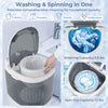 Portable mini washing machine with a 5.5 lbs capacity, ideal for T-shirts and trousers, featuring a spin basket for.