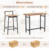 Bar table dimensions with slatted acacia wood surface and metal frame, perfect for indoor or outdoor use.