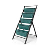 5-tier vertical garden planter with 5 green containers, ideal for growing various plants in limited space.