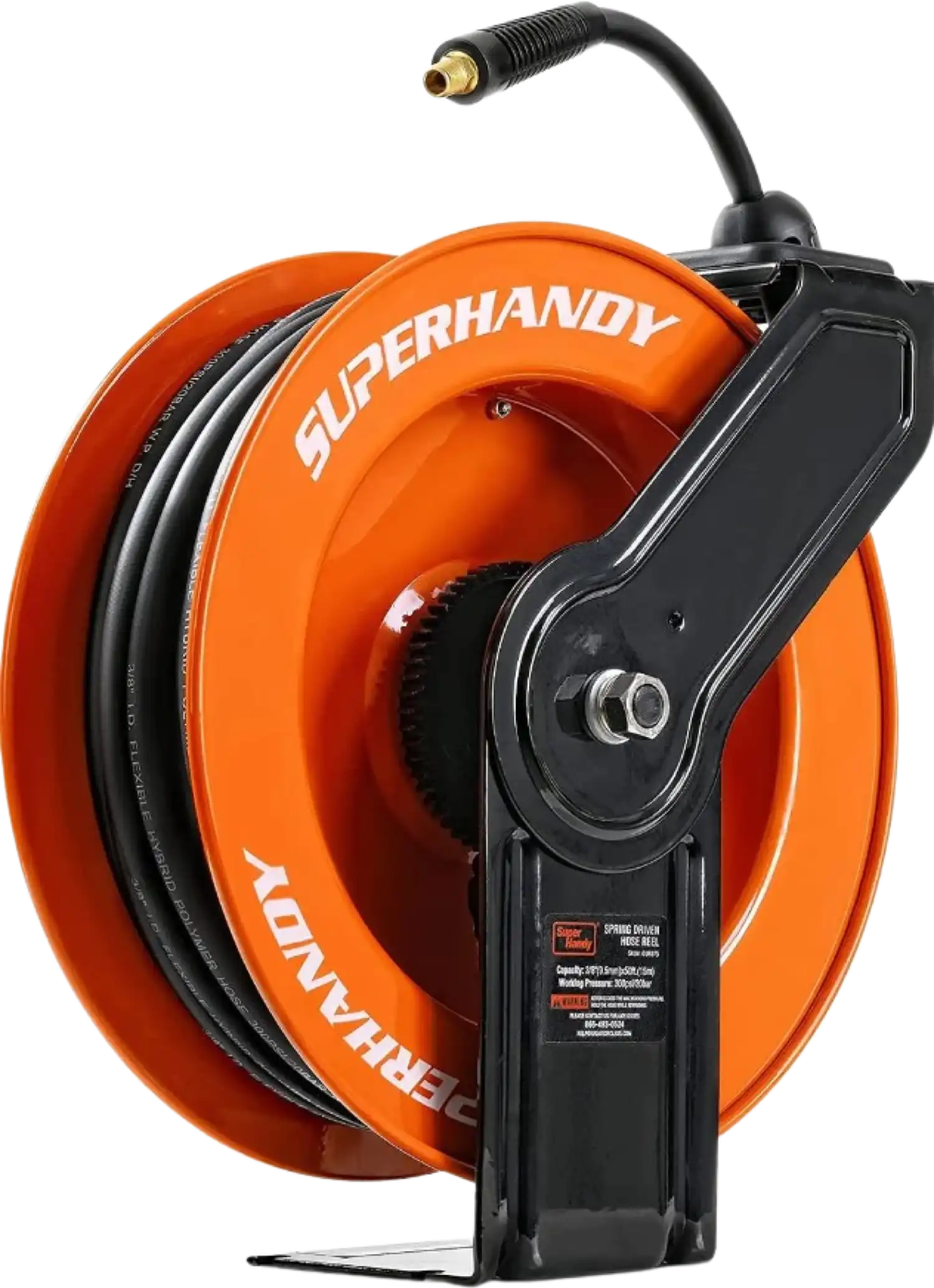 Super Handy GUR075 Retractable Air Hose Reel Single Arm 3/8