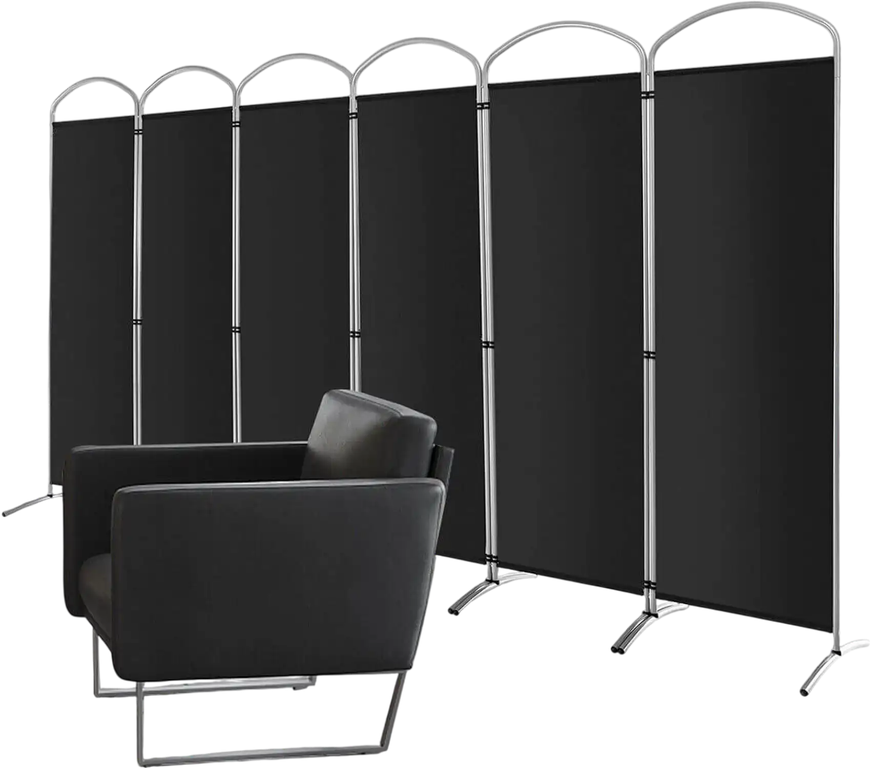 Costway 6' 6-Panel Freestanding Folding Privacy Room Divider Black 78462319 New