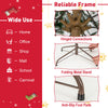 Close-up of the folding metal stand with anti-slip foot pads for the 6.5 ft pre-lit artificial Christmas tree.