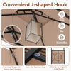 J-shaped hook detail on the 6.5 x 4 x 8 FT grill gazebo set for hanging lights and decorations in outdoor settings.
