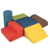 Colorful 6-piece baby climbing blocks made of high-density foam, ideal for imaginative play and easy storage.