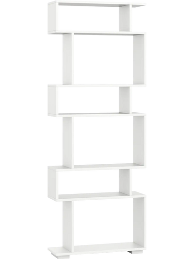 Costway 6-Tier Geometric Bookshelf Home Office Bookcase 985643721 New