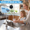 Alkaline PH+ reverse osmosis water filter with smart faucet, showcasing purified water dispensing for daily use.