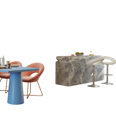 Costway 4-Piece Kitchen & Dining Bundle Velvet Accent Chairs & Adjustable Bar Stools 33159562 New
