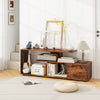 Rustic brown 60-inch entertainment center with 3 open shelves and a spacious cabinet, ideal for TV and storage.