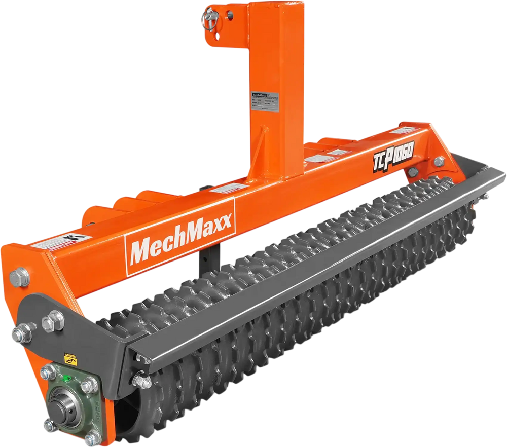 60" Cultipacker with 26 Ductile Iron Wheels,  Scraper Bar Included,  Category 1 and 2,  3 Point Hitch Tractor Attachment,  TCP1060