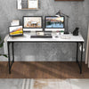 60 Inch Computer Desk with Charging Station Storage Bag-White - Gallery View 1 of 11