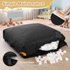 Black 60-inch crash pad with a velvet cover, featuring a zippered cover and wipe-clean polyester lining for easy maintenance.