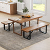 Rustic farmhouse wooden shoe rack bench with heavy-duty metal frame, supports 660 lbs, ideal for entryway or hallway.