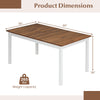 60-inch rectangular dinner table with solid rubber wood legs, brown finish, dimensions 60" x 36", suitable for dining.