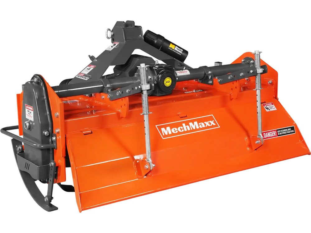 60 in Rotary Tiller,  3 Point Hitch Cat.1 & 2,  Gear Drive,  PTO Shaft Included with Slip Clutch,  30-60 HP,  MRT60