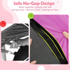 Close-up of the trampoline's safe no-gap design, featuring a sewn-together jumping mat and spring cover for enhanced.