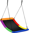 Colorful 60-inch platform tree swing made of durable Oxford fabric, suitable for kids and adults, for backyard fun.