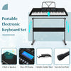 61-key electronic keyboard set with stand, padded stool, and headphones for beginner musicians, featuring built-in.