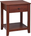 Night Stand End Side Table with Drawer and Storage Shelf