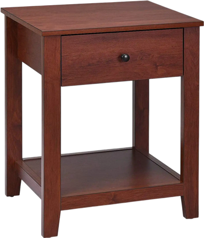 Costway Nightstand End Side Table w/ Drawer & Storage Shelf 40976312 New