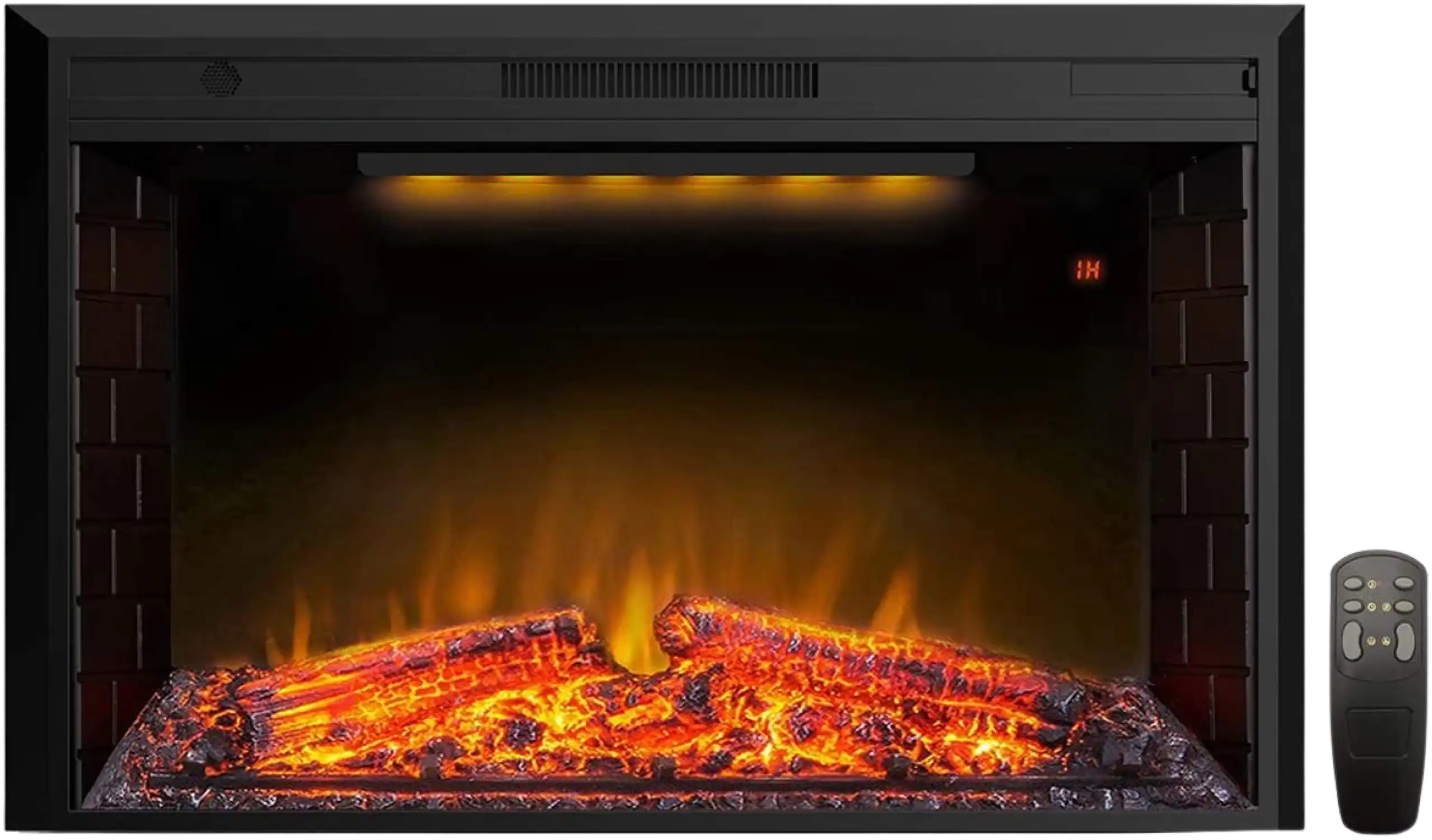 Valuxhome EF40T 43 in. 750/1500W Electric Fireplace Insert with Remote Overheating Protection and Fire Crackling Sound Black New
