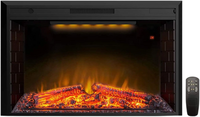 Valuxhome EF40T 43 in. 750/1500W Electric Fireplace Insert with Remote Overheating Protection and Fire Crackling Sound Black New