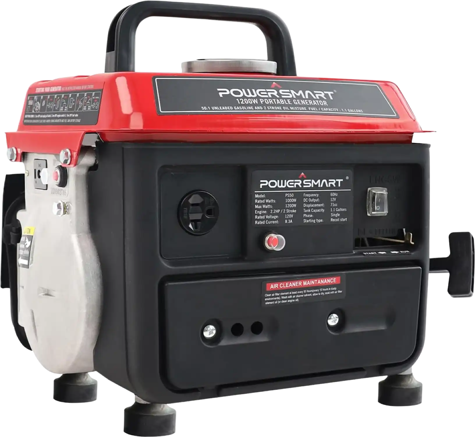 Powersmart PS50 Portable Generator 1000/1200W Gas 2 Stroke Recoil Start New