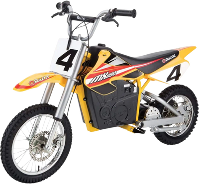 Razor MX650 Dirt Rocket Up To 40 Minute Run Time Electric Motocross Dirt Bike Yellow New