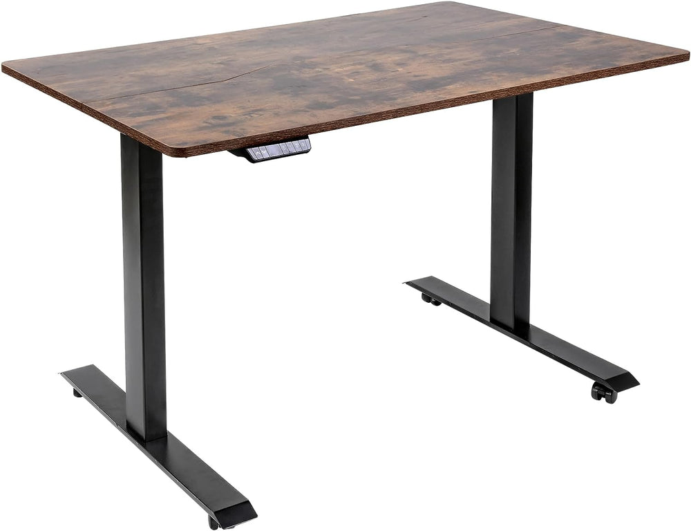 Super Handy GUT149 Standing Desk with Wireless Charging 3 Memory Presets 48'' x 30'' Adjustable Height up to 49'' Rustic Wood New