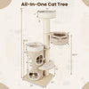 61-inch cat tree with 2-storey condo, top perch, and sisal scratching posts for indoor cats' comfort and play.