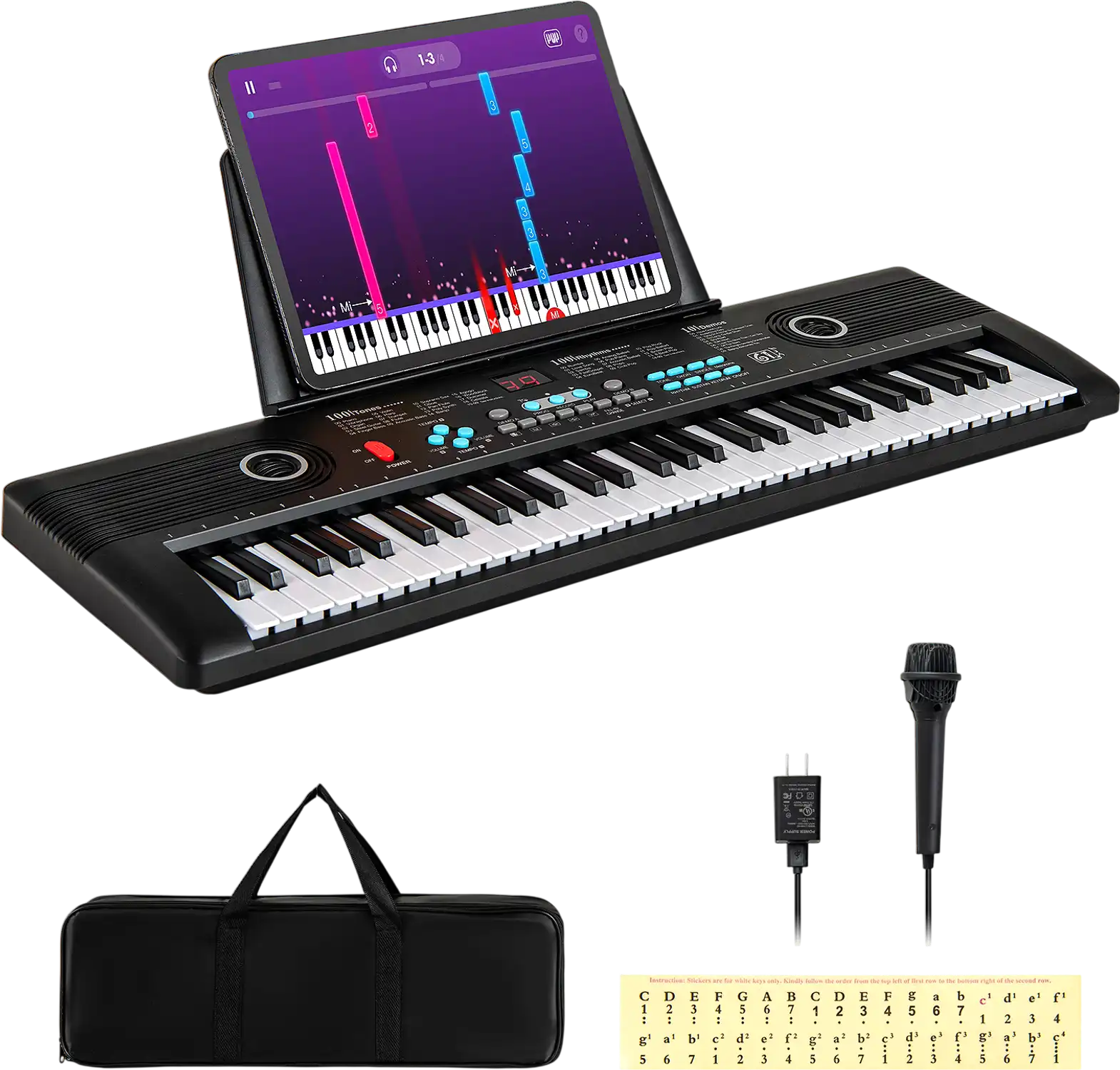 Costway 61-Key Portable Digital Keyboard Piano Beginner 651793482 New