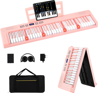 Costway 61-Key Foldable Electronic Piano Keyboard MIDI Split 67493862 New