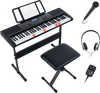 61-Key Portable Electronic Keyboard Piano with Stand and Stool